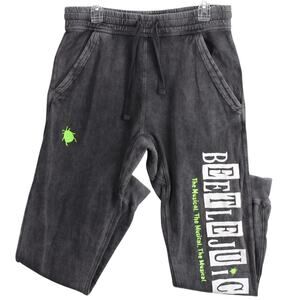 Beetlejuice Joggers Men’s Medium Relaxed Fit Charcoal Graphic Print Broadway